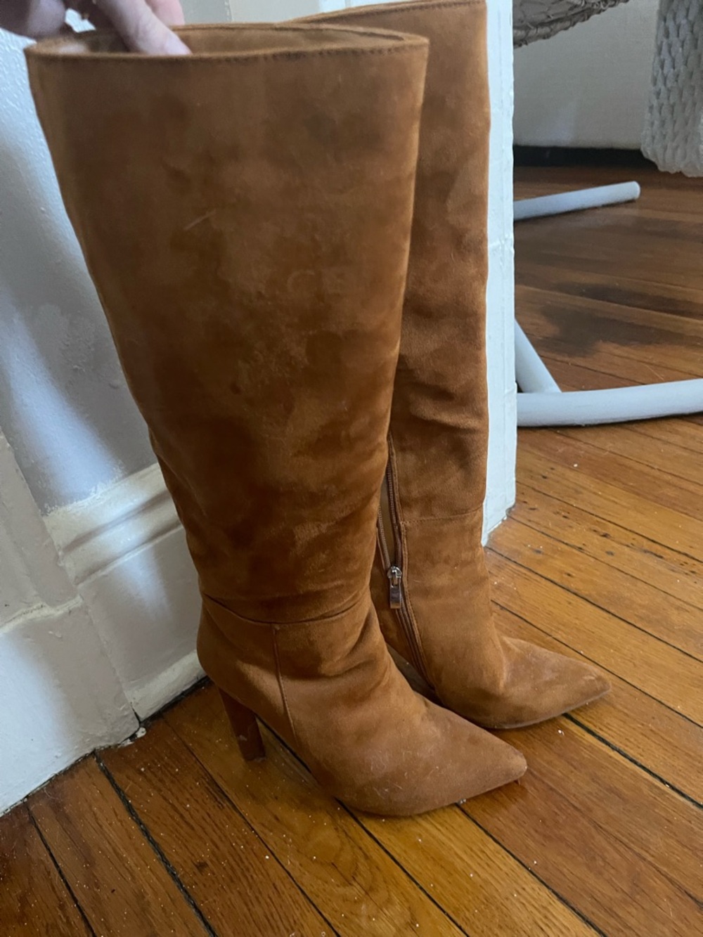 Fashion Nova Tall Pointed Toe Suede Knee Boots - Brown